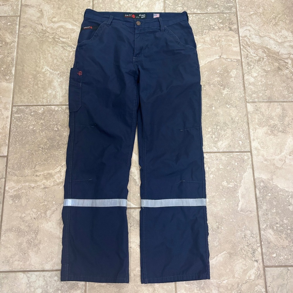 Ariat FR M4 Relaxed Boot Cut Work Pants Navy Blue Flame Resistant 32x32 10026003